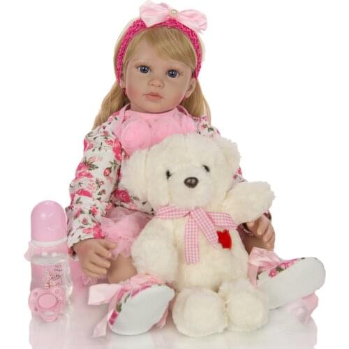 60CM high quality bebe reborn toddler princess girl doll Silicone vinyl adorable Lifelike Baby Bonecas girl gift toys