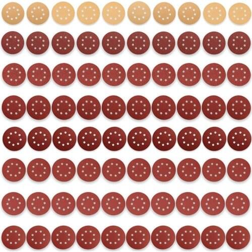 80 Pieces 125 Mm Sanding Discs, Paste Sandpaper, Used for Makita, for , Wood Sandpaper Eccentric Sander