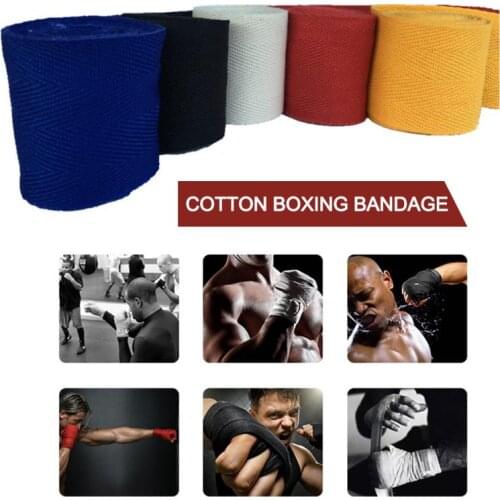 1Pcs Cotton Kick Boxing Wraps Bandage Men Sanda Taekwondo Muay Thai Guantes De Boxeo MMA Wrist Straps Equipment 2.5m 7