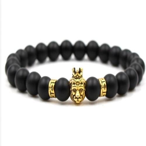 8MM Black Agate Gemstone Mala Bracelet 7.5 inches Reiki Handmade Stretchy Yoga Chakas Bless Tibet Silver Lucky Wrist