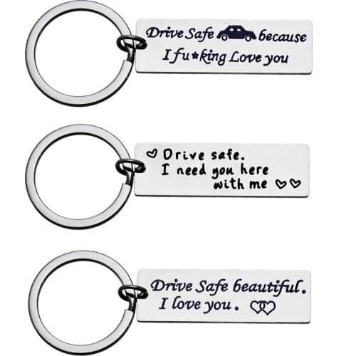 Keyring Drive Safe I Need You Here With Me Charm Keychain Husband Boyfriend Girlfriend Family Gifts Key Chain Key Holder Jewelry