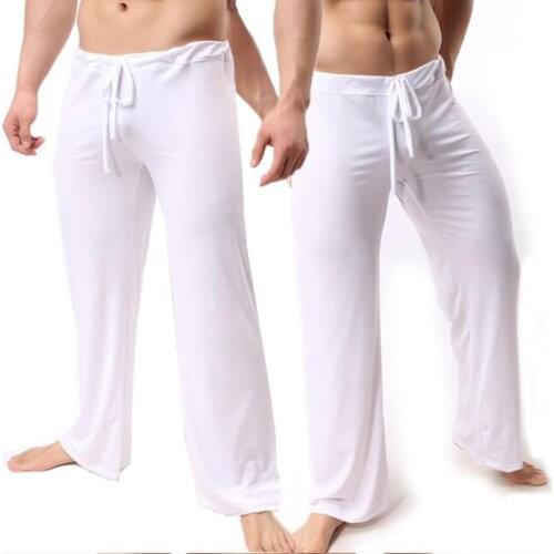 Brand Man Long Pant Sleepwear Comfy Breathable Slip Mans Sleep Bottoms Mens Casual Trousers Homewear See Through Pajama Pants