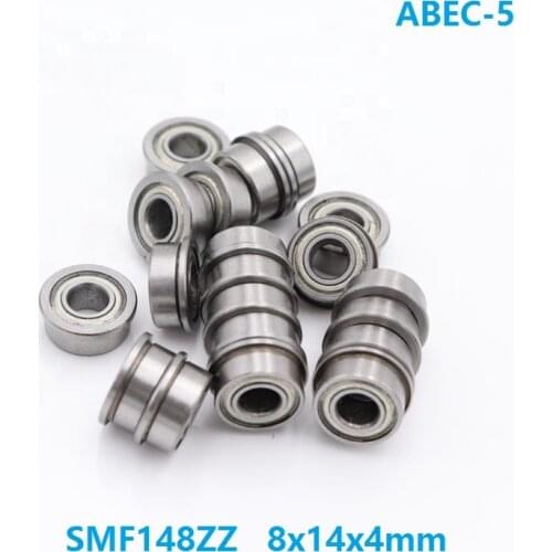 20pcs/lot ABEC-5 SMF148ZZ SMF148 ZZ Stainless Steel flange bearing 8x14x4 mm Shielded deep groove Ball Bearings Flanged 8*14*4mm