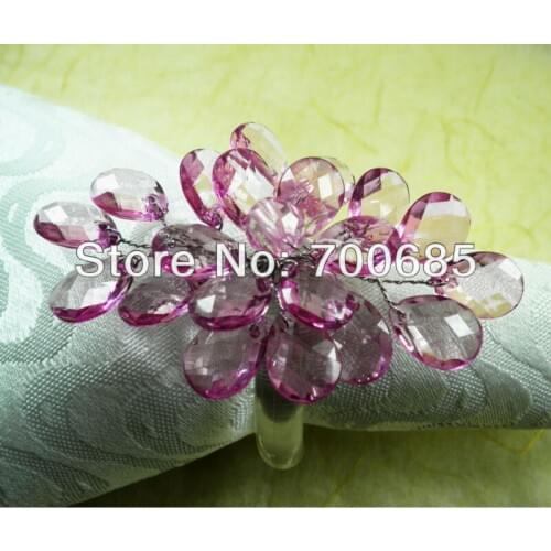 Crystal napkin rings wedding flower,acrylic napkin holder