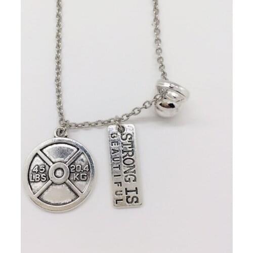 1PCS KETTLEBELL NECKLACE - Exercise Charm Pendant Weightlifting Crossfit Jewelry Gym