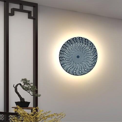 Creative ceramic disc LED lamp living room decoration lamp aisle wall lamp villa bedroom ceiling lights restaurant lighting lamp
