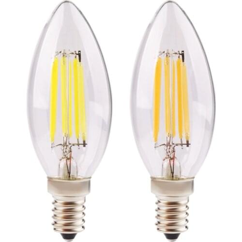 New Design 6W E14 AC 220V 110V Dimmable E14 LED Filament Candle Bulbs 360 Degree Led Bulb Light Lamp Free Shipping 10pcs/lot