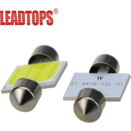 LEADTOPS 10PCS Car Bulbs 31mm 36mm 39mm 42mm Arrow Light COB LED 12V Internal Reading License Plate Light White/Ice Blue BJ