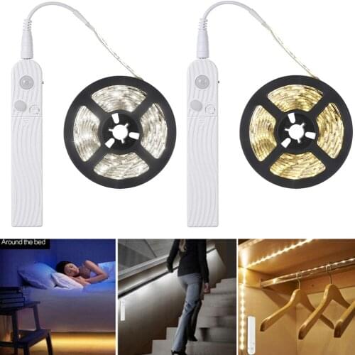 Motion Sensor Under Cabinet Lights,1/2/3 M Motion Activated LED Strip Lights Cabinet Light Strip Bed Stairs Wardrobe Lamp Tape