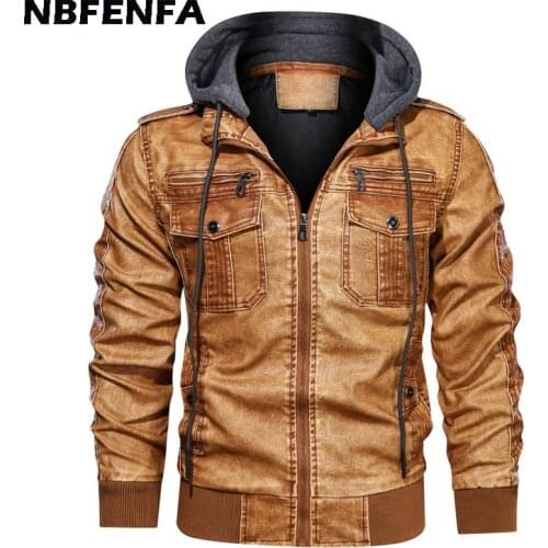 7XL Men Jackets Faux Leather Hooded PU Coats Male Outwear Vintage Outwears Outdoor Sport Windbreaker Jacket Men Clothing LX108