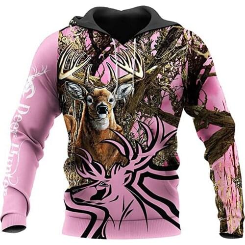 Deer hunting 3D Printed Mens Hoodies Harajuku Streetwear Autumn Hooded Sweatshirt Unisex Casual Jacket Tracksuits TD1599547621