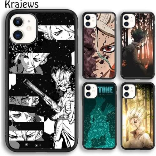 Krajews Anime Dr. Stone Senku Ishigami Soft Phone Case Cover For iPhone 5 SE 6s 7 8 plus X XR XS 11 12 pro max Samsung S8 S9 S10
