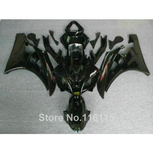 Body kits Fit for YAMAHA YZF R6 2006 2007 all glossy black fairings set YZF-R6 06 07 fairing kit Injection molding QU132