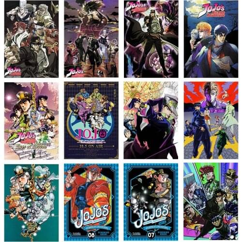 Vintage Japanese Anime Canvas Painting JoJos Bizarre Adventure Poster and Printmaking Wall Art Print Mural Picture Bar Decor