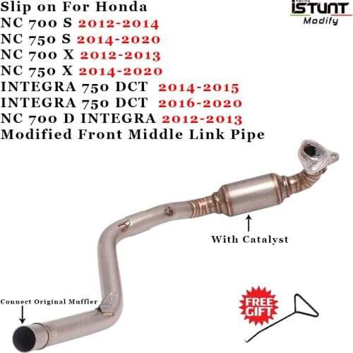 Motorcycle Exhaust Escape Modified Stainless Steel Front Middle Link Pipe Slip on For Honda NC700 NC700X NC750 NC750X NC750S