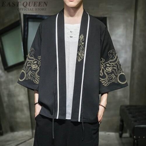 Japanese Kimono Cardigan Men 2019 Spring Asian Clothes Traditional Chinese Clothing For Men Haori Japanese Yukata Kimonos FF2182