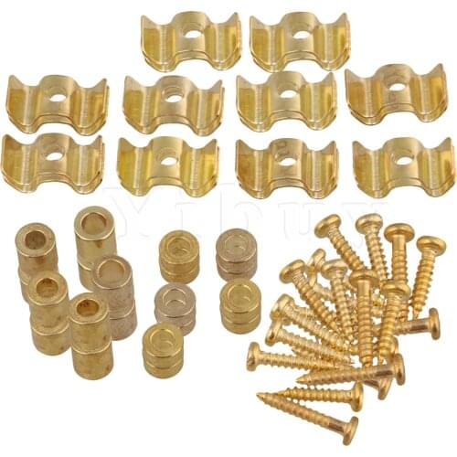 Yibuy Gold Guitar String Tree Guide Retainer Spacer Screw Set of 20