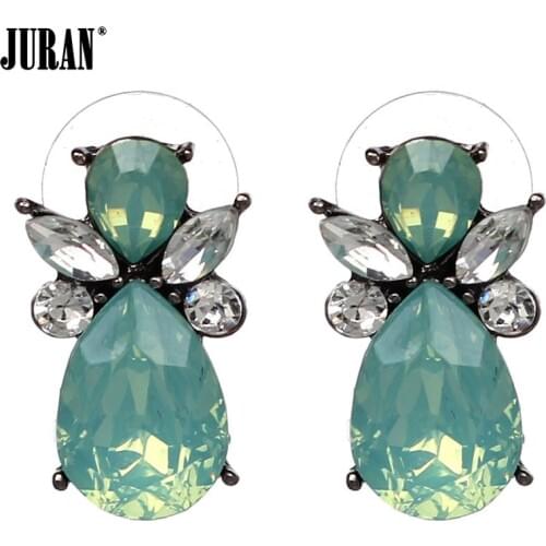 JURAN Generous Shine Crystal Insect Stud Earrings For Women Simple Classic Style Brincos Initial Earrings Jewelry Bijoux