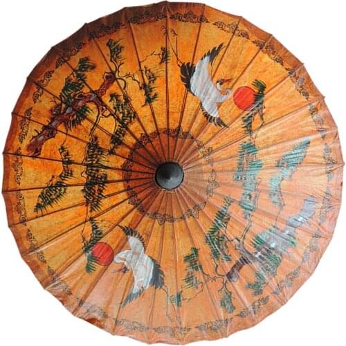 1pc Classic Hand-painted Oil-paper Umbrella Decorative Umbrella Oiled Paper Umbrella Crafts for Bar Store Tearoom Decor
