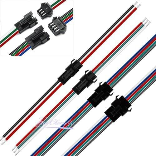 10 pairs 2pin/3pin/4pin/5pin SM JST Connector Male and Female for 5050/3528 WS2812B/WS2811/WS2813/WS2815 RGB RGBW LED Strip