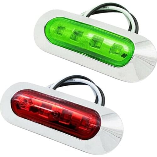2Pcs Durable Marine Signal Light 24V LED Navigation Light Boat Yacht Lamp Home Garden Green Red LED Light