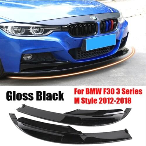 3 Style Carbon Fibre/Glossy/Matte Black Front Bumper Cover Lip Surface Body Spoiler For BMW F30 3 Series M Style 2012