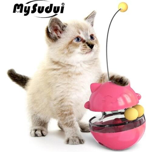 MySudui 3 In 1 Cat Toy Ball Track Treat Food Dispenser Interactive Funny Cat Teaser Stick Puppy Slow Feed Training Iq Toys