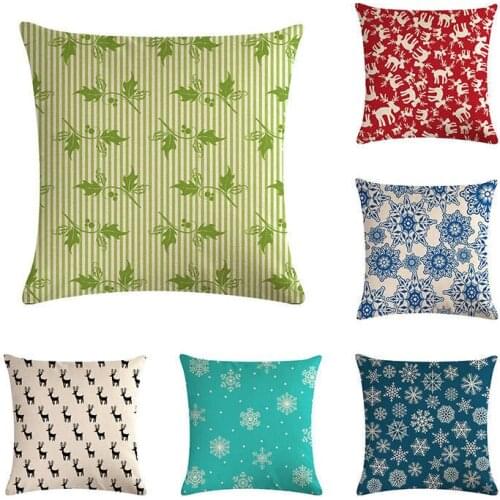 45cm*45cm Christmas style snowflake pattern design cushion cover linen/cotton pillow cover halloween decoracion pillow case