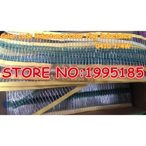 50pcs/lot 0410 1/4W 1.8MH Color code inductance 0410-182K color ring inductance
