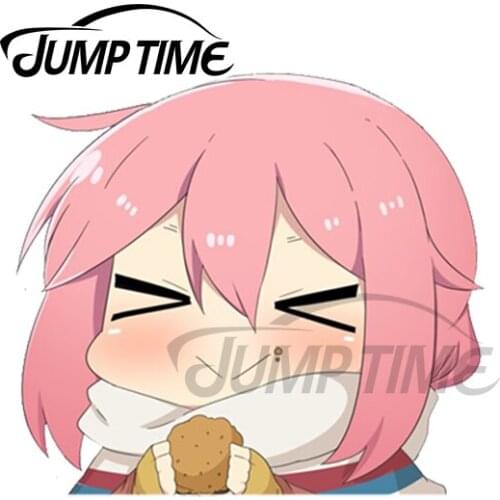 JumpTime 13 x 10.2cm Nadeshiko Kagamihara Yuru Camp Car Stickers Scratch-proof Window Personality Decal Graphics Vehicle Bumper