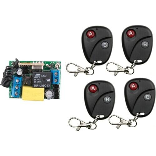220 v 1 ch RF wireless remote control switch 1 receiver+4 transmitter Safer PCB