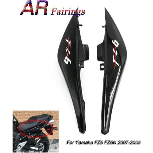 1 pair Motorcycle Rear Left Right Upper Side Fairings Panel Black High Quality Plastic For Yamaha FZ6 FZ6N FZ-6N 2007 2008 2009