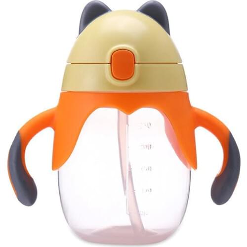 300ml Silica Gel Feeding Kids Toddler Newborn Baby Drink Cups Water Bottles Kids Drinking Sippy Cup with Straw Infantil Drinker