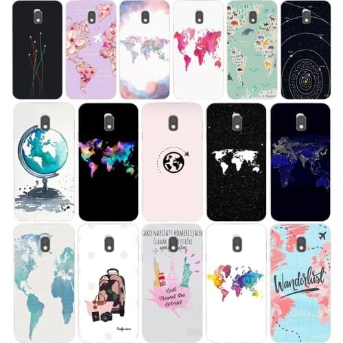 78AA World Map gift Soft Silicone Tpu Cover phone Case for Samsung Galaxy J2 J4 Prime J6 Plus J7 2016 2017 case