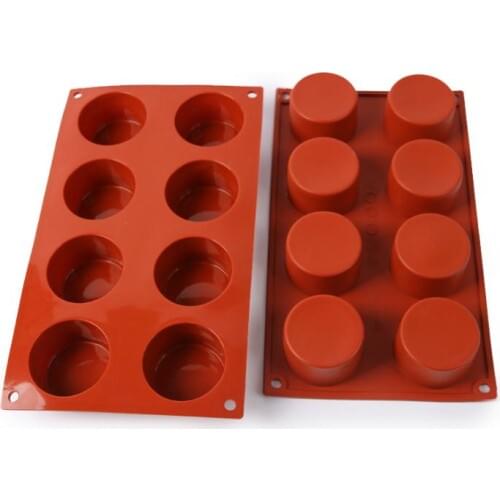 DHL 200pcs 8 Holes Round Silicone Cake Mold 3D Handmade Cupcake Jelly Cookie Muffin Soap Maker DIY Baking Tool SN425