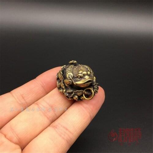 Brass Lotus Wang Cai Money String Mini Gold Pendant Keychain Gift