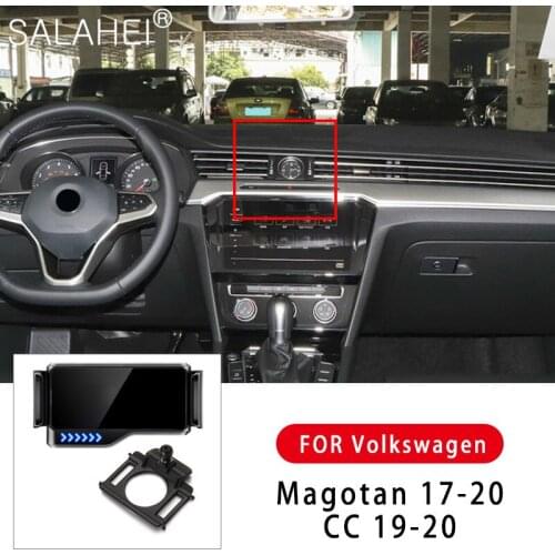 No Magnetic Smart Electric Induction Clamp Arm Automatic Telescopic Mobile Phone Holder For Volkswagen VW Magotan 17-20 CC19-20