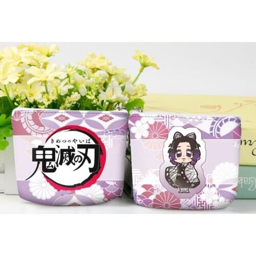 1pc Anime Demon Slayer Coin Pouches Kimetsu no Yaiba Kochou Shinobu Penny Bag