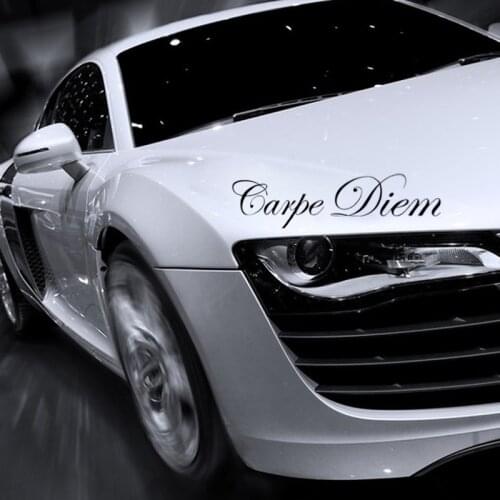 Personality Fashion Reflective Carpe Diem Art Text Motorcycles Rear Windshield Scratch Decals Car Decorative Vinyl Apply To Car