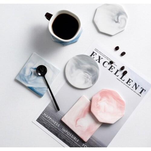 Marble Ceramic Coaster Drink Cup Coffee Pad Tea Mat Placemat Heat Insulation Dining Table Scald Proof Pad