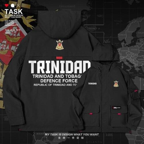 Trinidad and Tobago TTO men jacket hooded Land Force logo army fan streetwear mens long sleeve coat Military autumn clothes