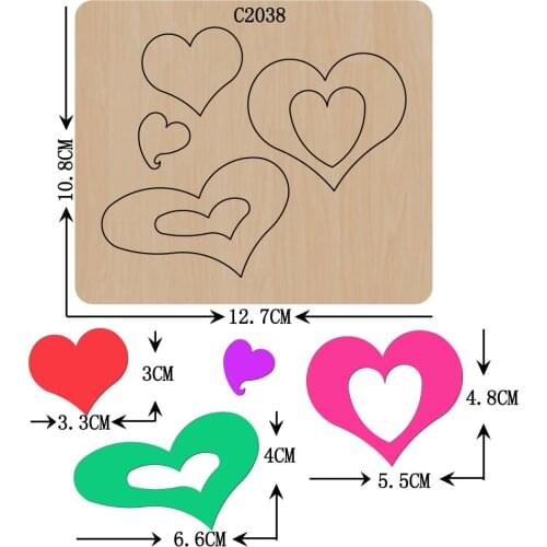 New Love, heart Wooden die Scrapbooking C2038 Cutting Dies
