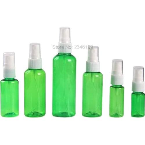 Plastic Spray Bottle 50ml Empty Plastic Cosmetic Container 100ml Empty Green Spray Pump Bottle 10ml 60ml Spray Bottle 20ml 50pcs