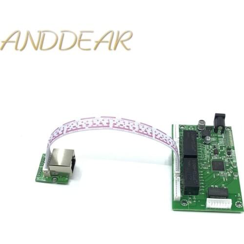 OEM PBC 4/8Port Gigabit Ethernet Switch Port with 4/8 pin way header 10/100/1000m Hub 4/8way power pin Pcb board OEM screw hole