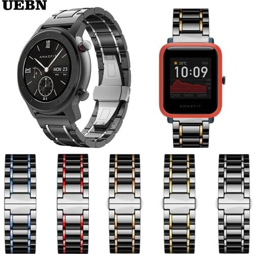 UEBN Ceramic strap for Samsung Galaxy Watch 3 41mm 45mm Band Bracelet for Galaxy Watch 42mm 46mm Gear S3 Classic Watchbands