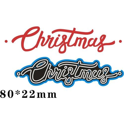 Cutting Dies Christmas Metal and Stamps Stencil for DIY Scrapbooking Photo Album Embossing Paper Card 80*22mm