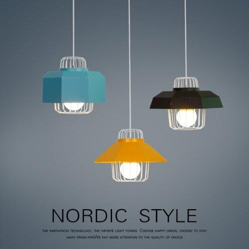 Nordic simple bar hanging lamp colored Pendant Light restaurant, bedroom, bedside lights, modern art and creative lighting
