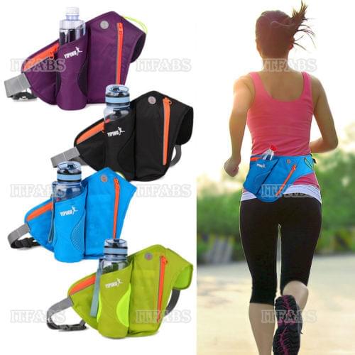 4 Colors Women Men Running Belt Bags Jogging Cycling Waist Pack Sports Runner Bag Water Bottle Holder