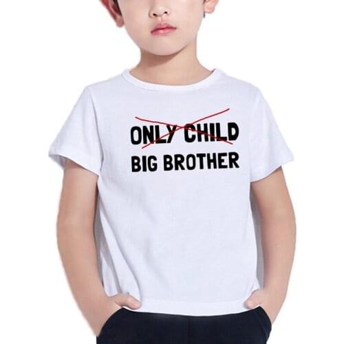 Only Child Big Brother/Sister To Be Pregnancy Announcement Tshirt Kids Funny Short Sleeve T-shirt Children Toddler Casual Tees