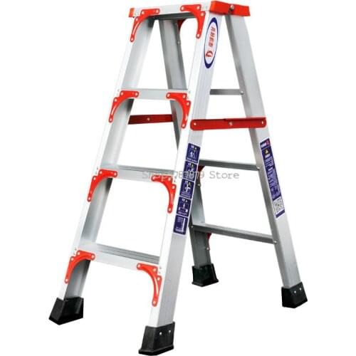 Thickened Aluminum Alloy Horse Stool Folding Ladder Car Washing Decoration Tool Stool 2.45 Lifting Scaffold Mobile Platform Ladd